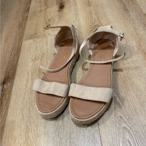 Elegant Beige Ankle Strap Sandals
